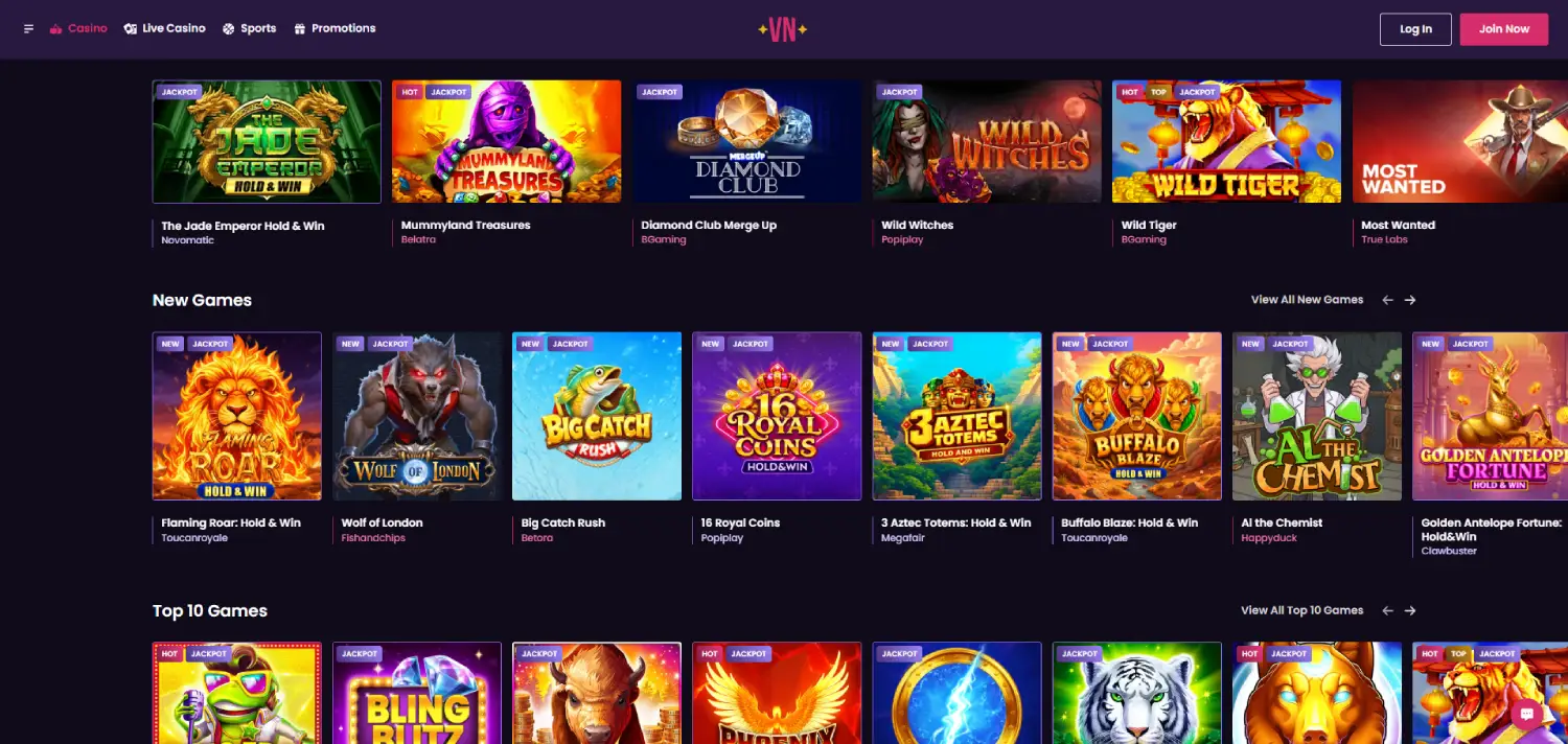 vegasnow-casino-page